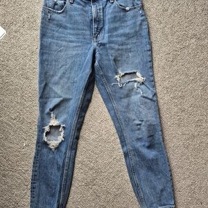 Abercrombie & Fitch Distressed Blue Boyfriend Jeans